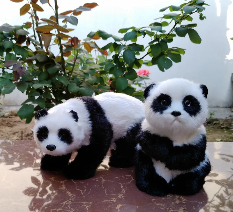 Simulation Panda Model Plastic&furs Panda Home Desk Decoration teaching photo props Ornament Toy Gift d0662