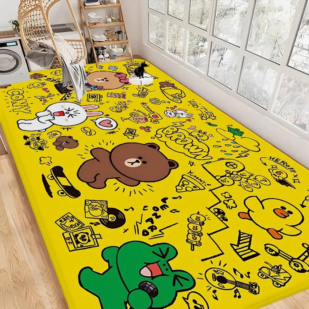 

Коврик для ванной Lines Friends Brown Bear в стиле INS, мягкий, для спальни, прихожей, прачечной, противоскользящий, приветственный коврик