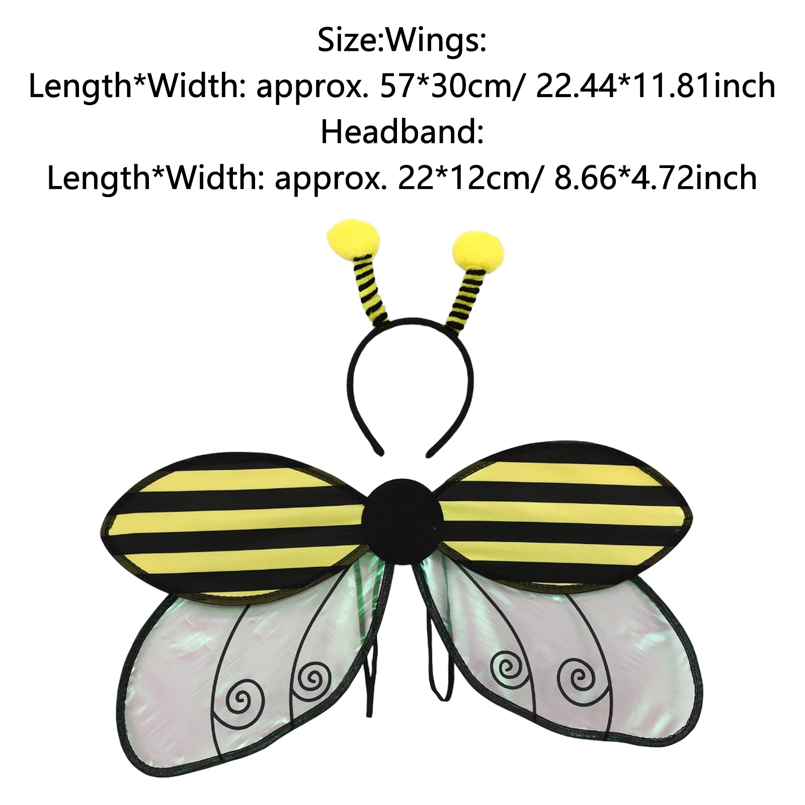 Kids Adults Realistic Insect Wings Costume Set with Adjustable Headband for Bee Butterfly Halloween Cosplay And Themed Parties