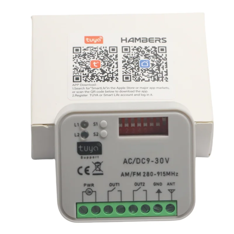 Receptor universal de puerta de garaje TUYA WIFI, receptor de puerta multifrecuencia de 280-915MHz