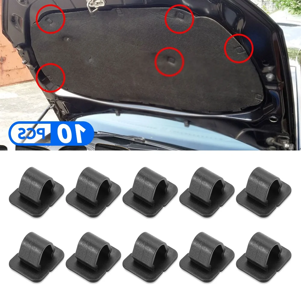 10 Uds. Clips de aislamiento para capó de coche para Jaguar E F I-Pace EV400 XF X260 X250 tipo F X400 X760 XF X260 X250 XJ X351 XKR