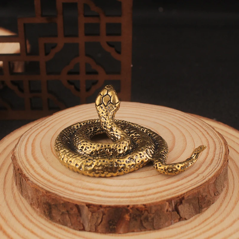 Cobre latão mini cobra antigo bronze decoração estatuetas para decoração interior ornamento de mesa cobre puro miniaturas estátua