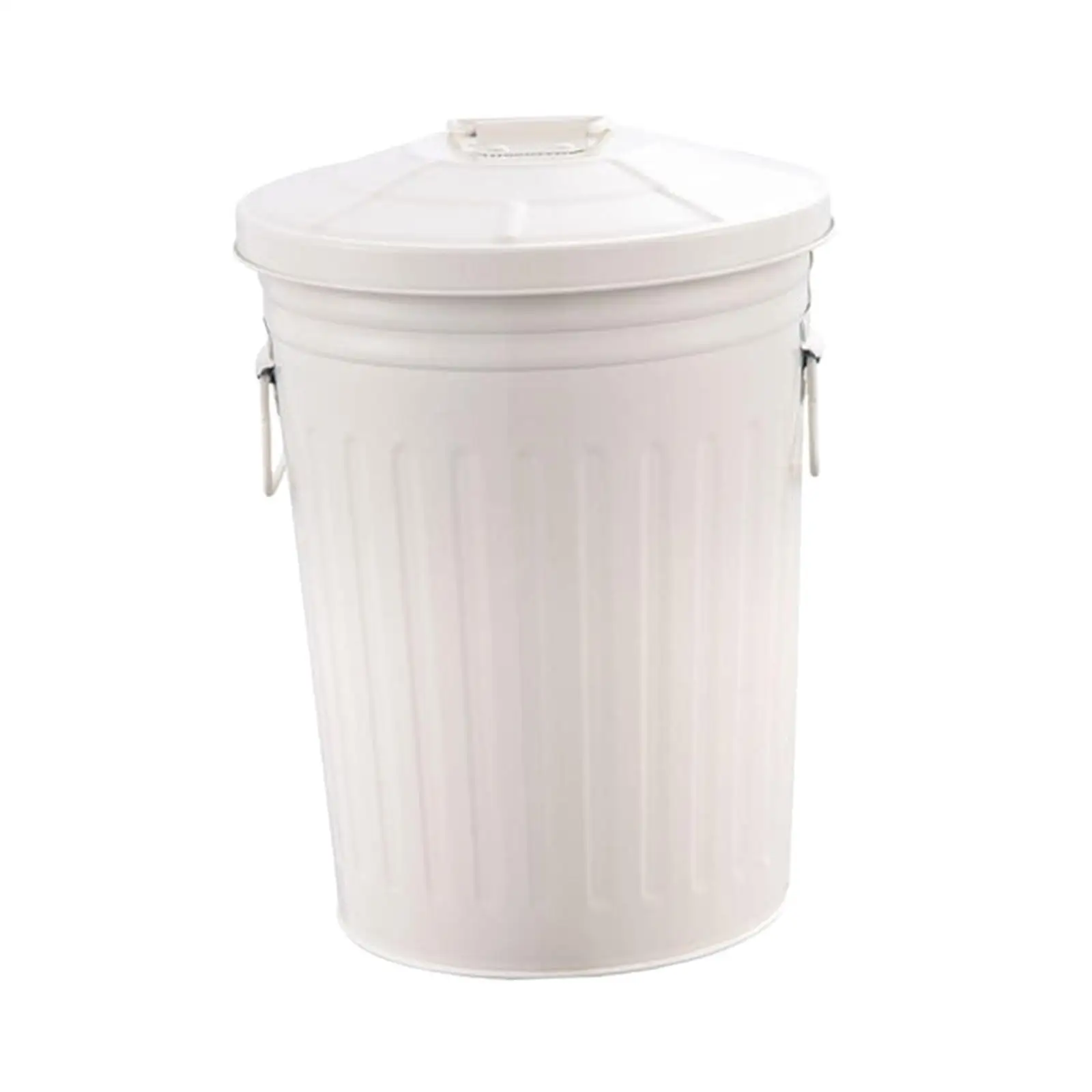 Contenedor de Basura Metálico de 17L/23L, Contenedor de Basura Multiusos, Contenedor Redondo Resistente para Compostaje con Tapa para Jardín, Patio, Granja