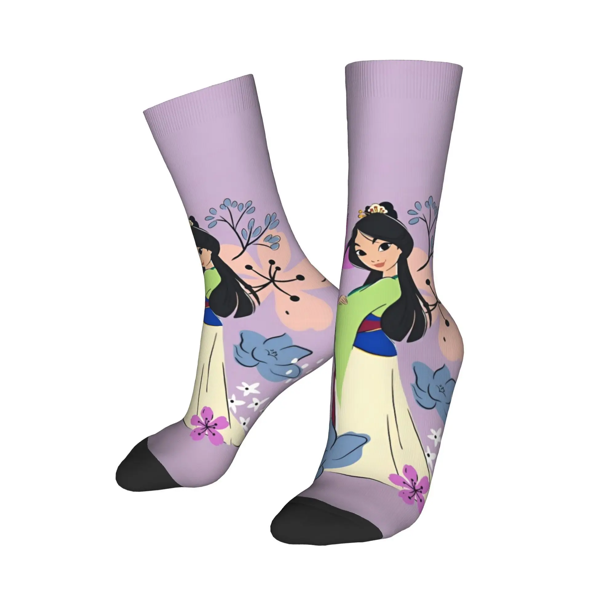 Mulan Princess Beaty Cartoon Socks Men Women Funny Cute Mushu Socks Harajuku Spring Summer Autumn Winter Middle Tube Socks Gift