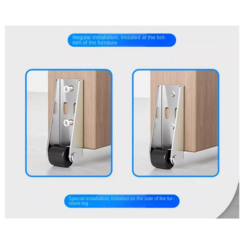 ABGR-목재 도어 드롭 지지 휠 싱킹 도어 하단 풀리 방향 휠 측면 장착 수직 이동 롤러