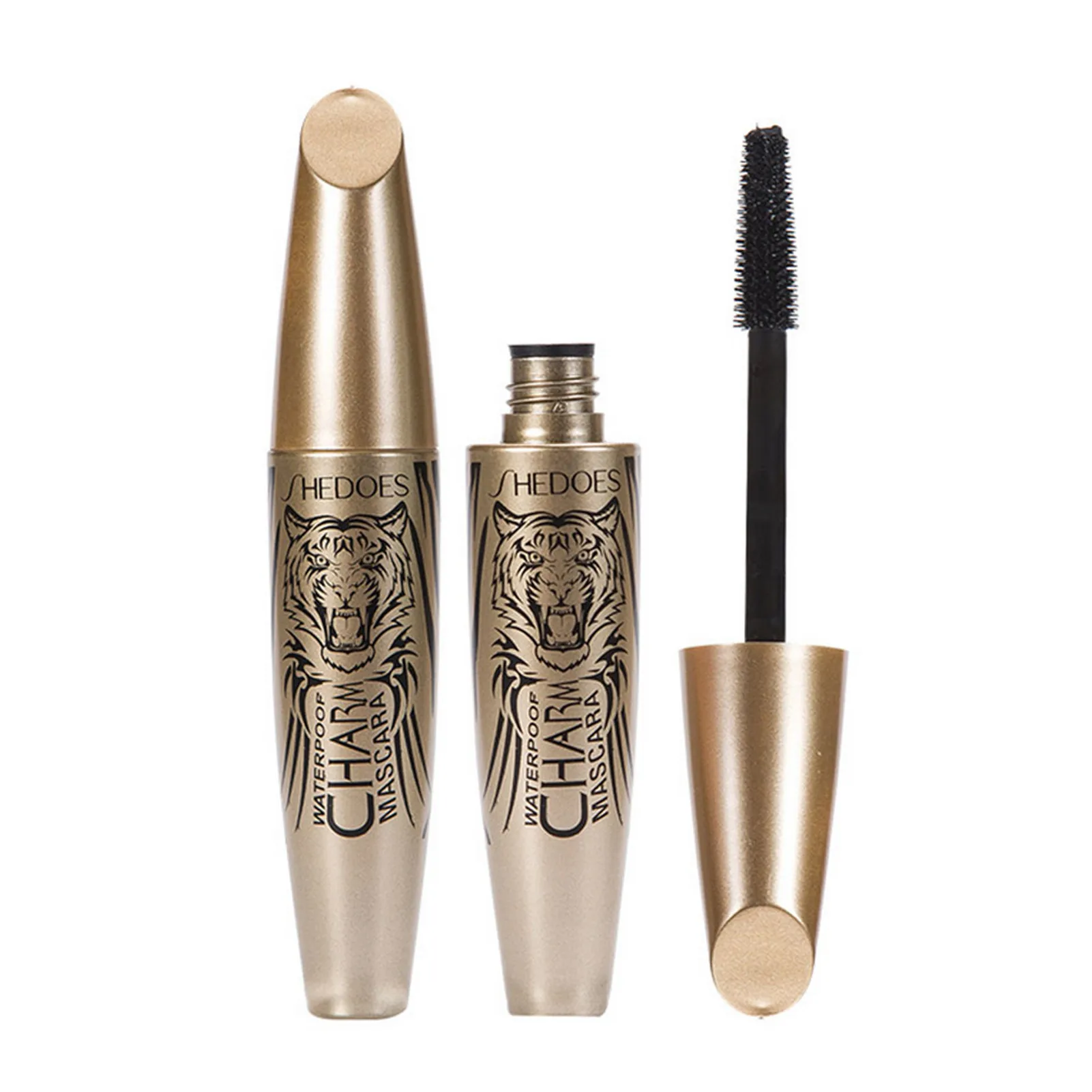 New Tiger Head Fluffy Volume Mascara Waterproof Curling Encryption Lengthening Non-smudge 4D Mascara Makeup Wholesale TSLM1