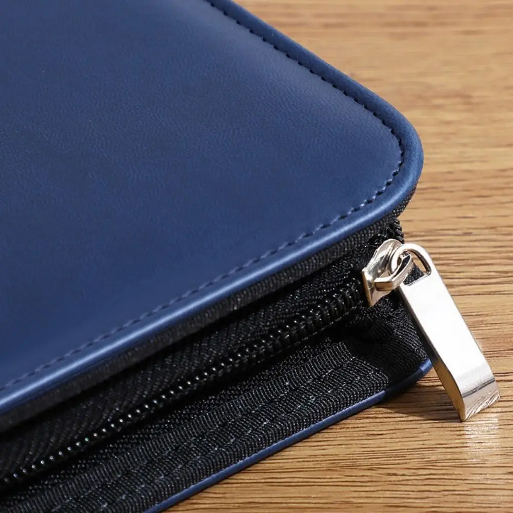 بو الجلود A4 مجلد ملفات سستة إغلاق حامل البطاقة A4 سستة حقيبة مع قلم حاسبة إدراج اجتماع مذكرة كتاب المدرسة #2