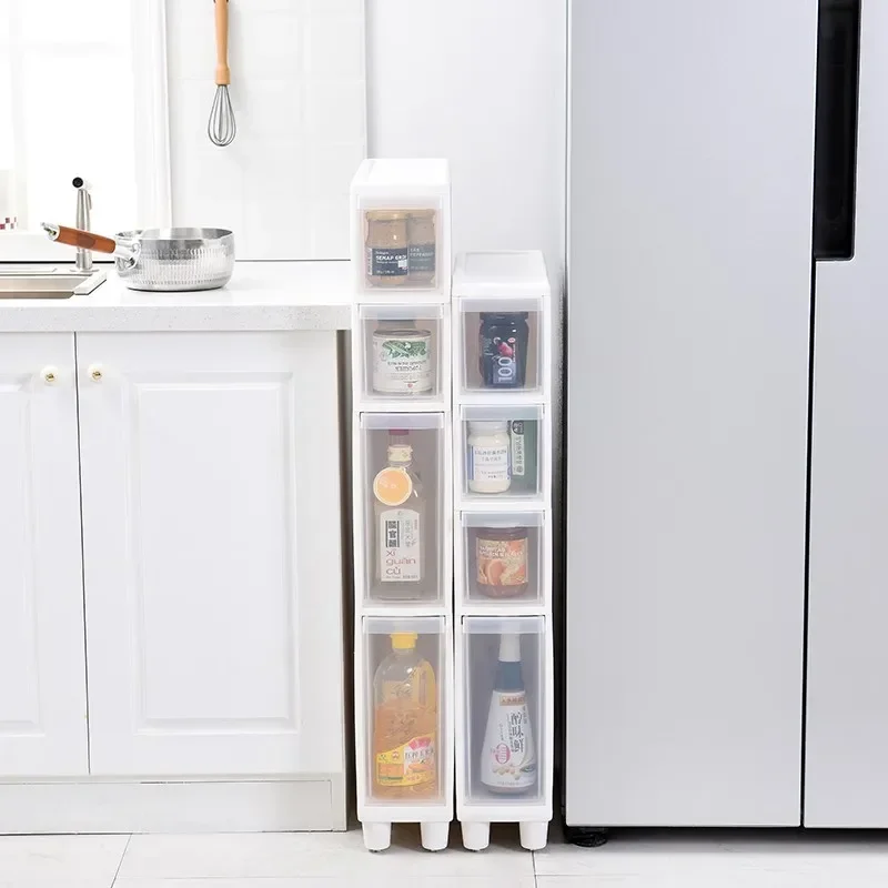 

Storage Rack Drawer Bathroom 14CM Quilted Cabinet Eco-Friendly More Convenient to Use Narrow Rack Kitchen Furniture Storage