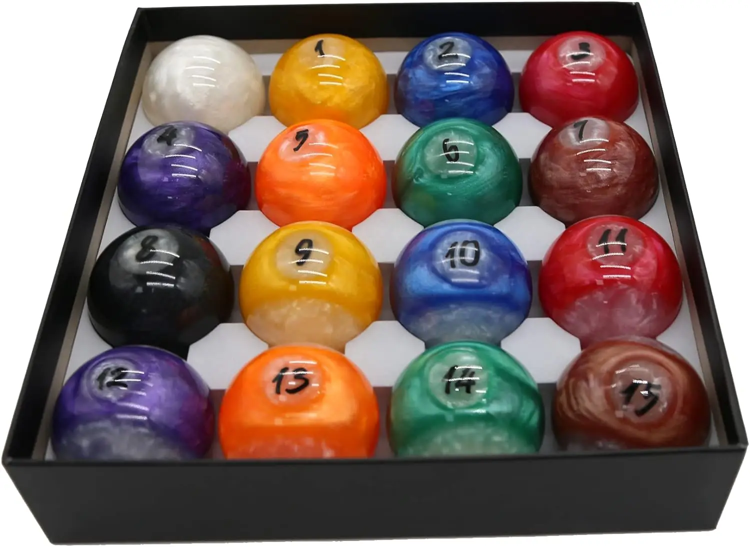 Cueelf Regular Sizer Billiard Pool Ball Set Complete 16 Balls Pool Table Billiards Accessories