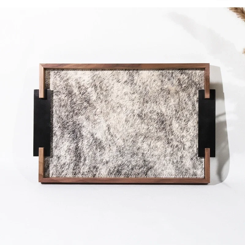 Danish black walnut Horse hair dish storage Soft decoration room tea table