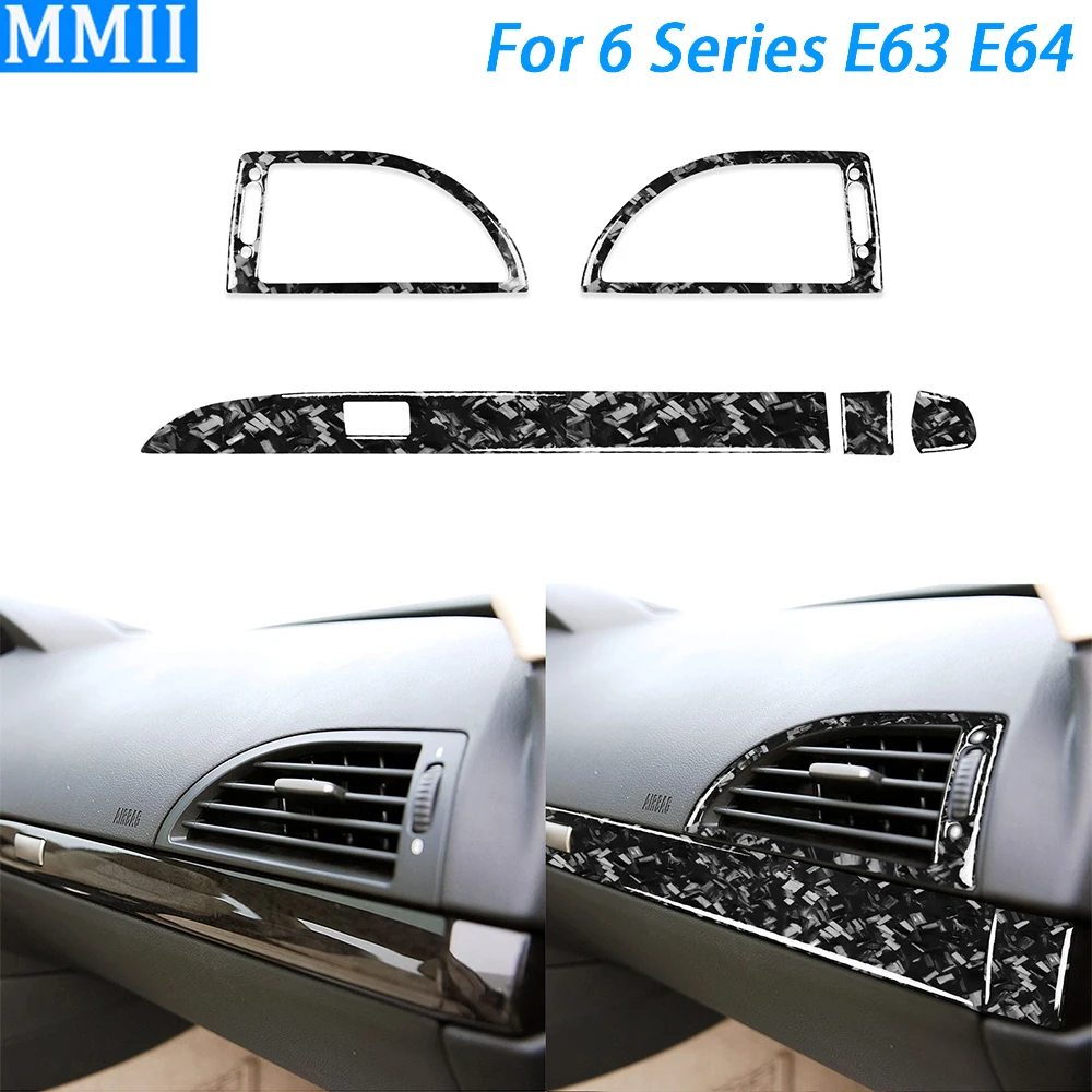 

For BMW 6 Series E63 E64 M6 2004-10 Forged Carbon Fiber Co-pilot Dashboard Air Vent Outlet Set Car Interior Accessories Sticker