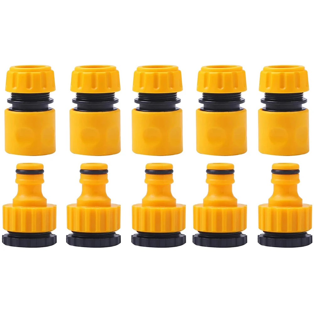 10pcs Hose Faucet Quick Connector 3/4 & 1/2 Inch Graden Hose Water Tap Threaded Connector Faucet Adapter For Garden Irrigation