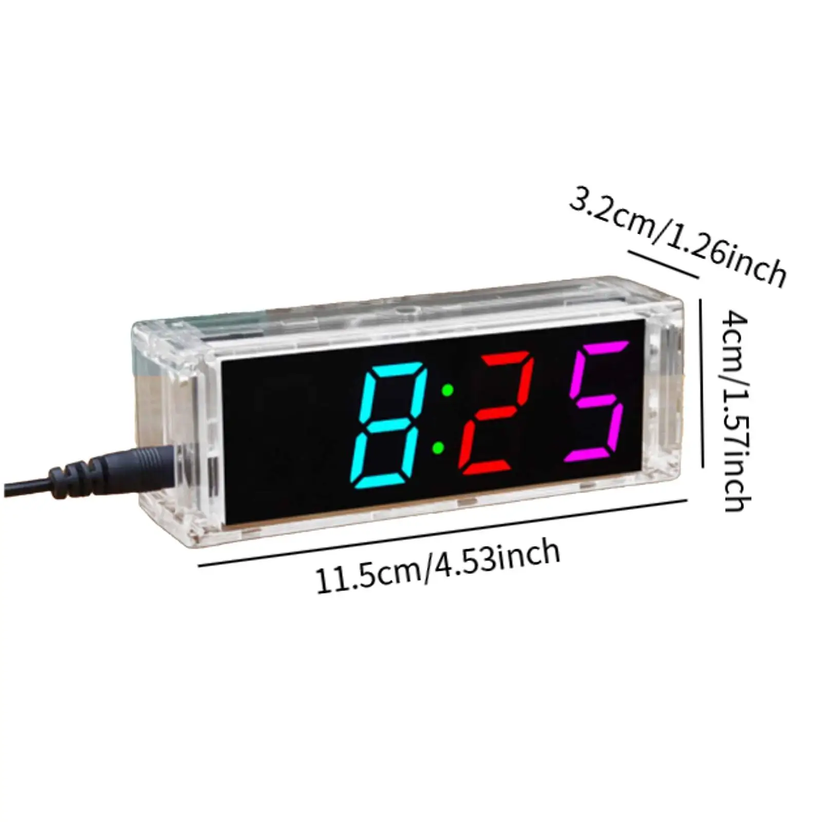 DIY Digital Clock Kit Colorful Smart Welding Assembly for Bedroom Dorm Home