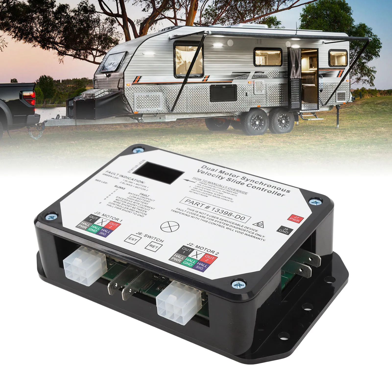 

Slide Controller 13398‑DO Dual Motor Synchronous Velocity Slide Controller for Lippert In Wall Slide Out On RV 12V DC