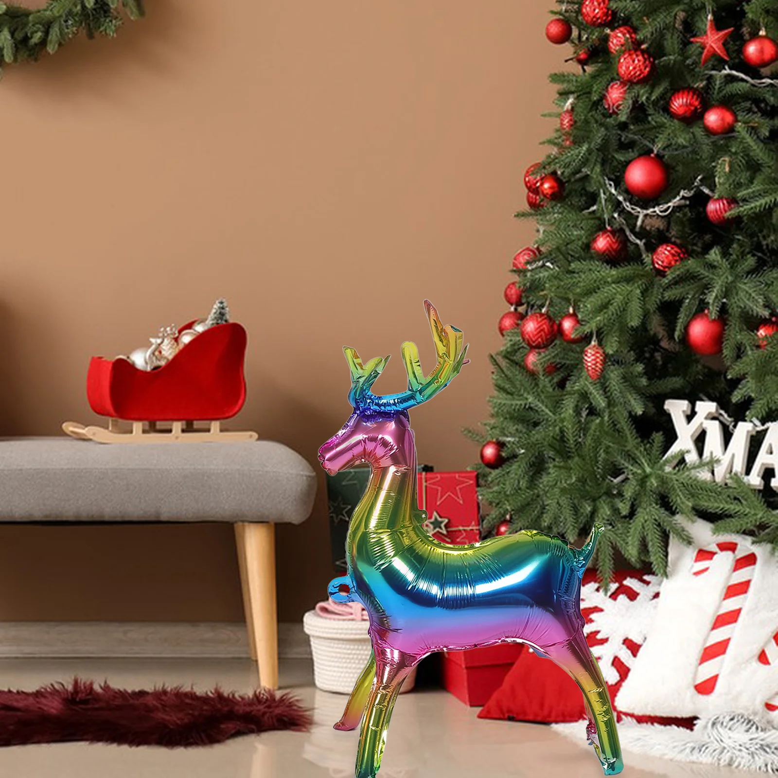 

Christmas Decor Elk Sleigh Balloon Aluminum Foil Inflatable Reindeer Party Supplies Balloons Kids Christmas Deer
