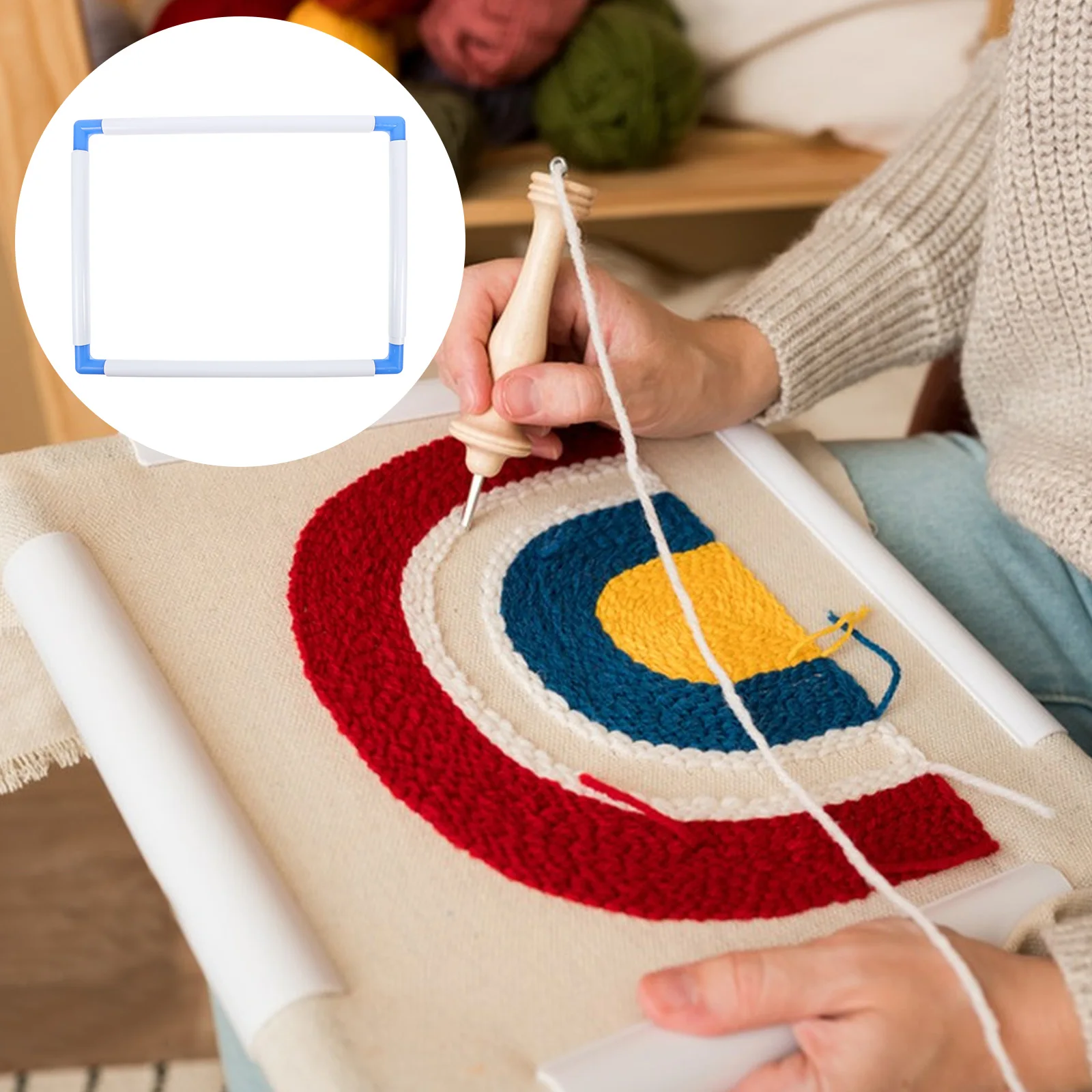 

1Pcs Plastic Embroidery Frame Square Portable Clip Frame for Cross Stitch Quilting Needlepoint 30x40cm Lightweight Universal