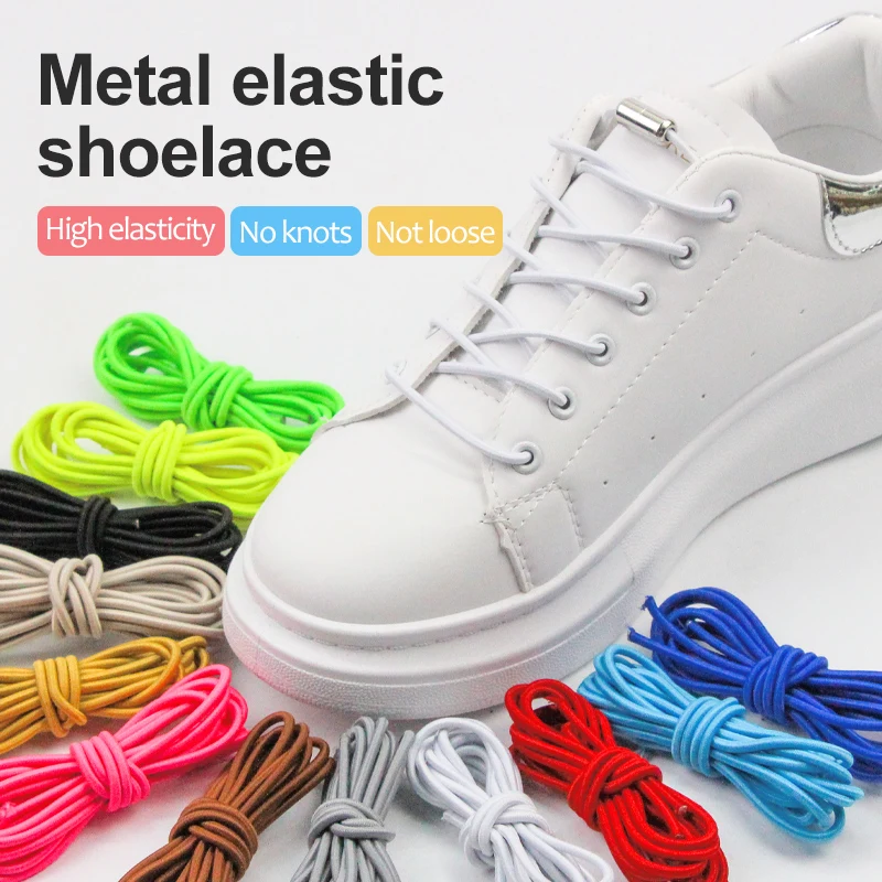 

New Quick Shoelace Elastic No Tie Shoelaces Locking Round Shoe Laces Kids Adult Sneakers Shoe Laces Strings