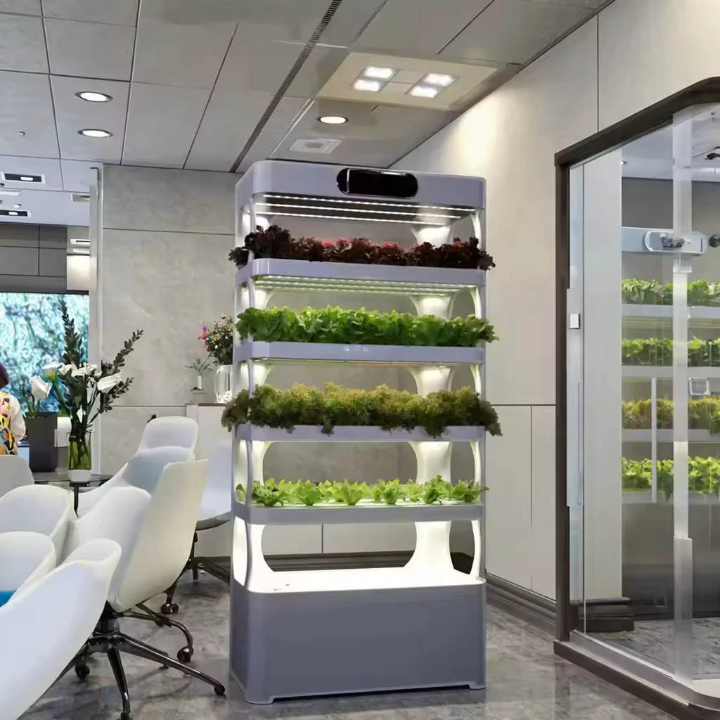 HydroBlue Smart Hydroponic Container System Vertical Farming Solution-Pump Powered 110-220V Spray Irrigation Base Water