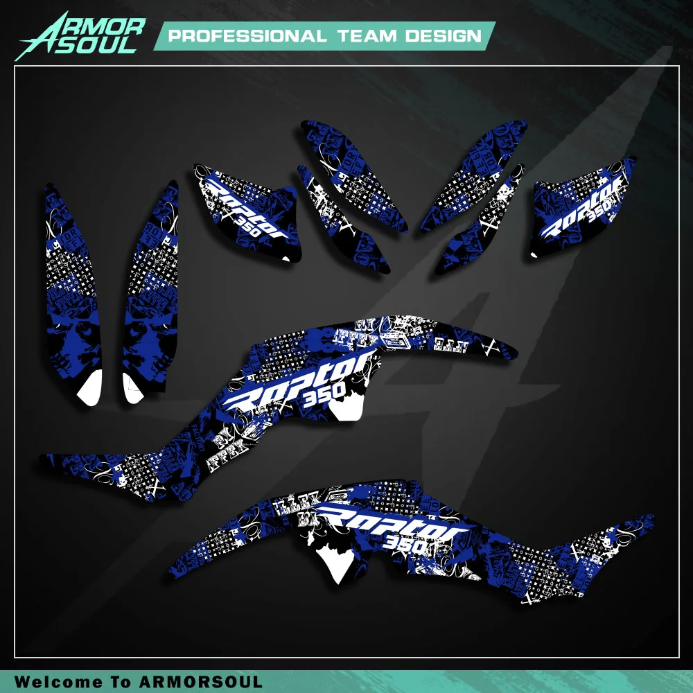 Juego completo de pegatinas gráficas de fondo para motocicleta, nuevo estilo ATV, Kit de calcomanías para Yamaha RAPTOR 350 YFM350 Raptor 350, Protector personalizado