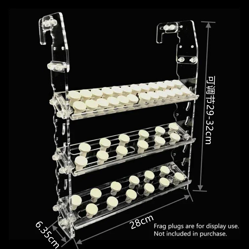 Reefing Art Aquarium Super Clear Acrylic Magnetic Coral Frag Plugs Rack Holder Fish Tank for 15 - 20MM Glass Thickness