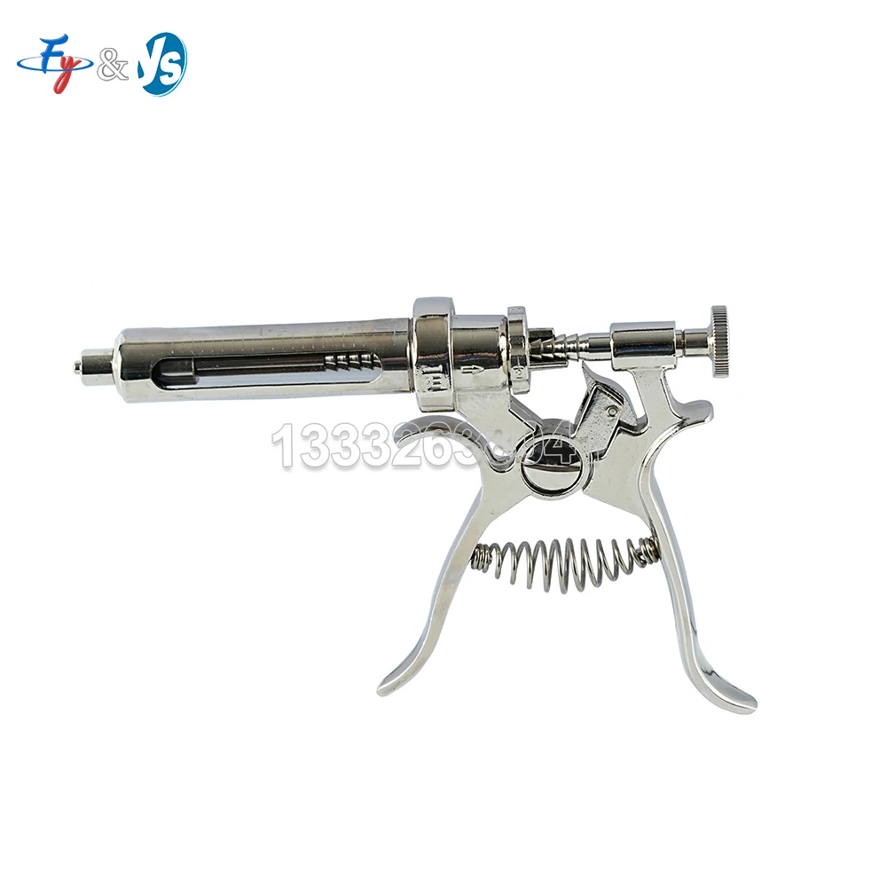 1 Pc  Animal Continuous Injection Syringe Stainless Steel Automatic Vaccination Gun for Cow Pig Sheep Veterinary 10/20/30/50ml