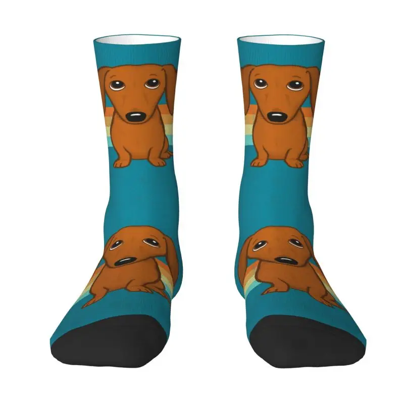 Cute Dachshund Cartoon Wiener Dog Men's Crew Socks Unisex Funny Animal Badger Sausage Spring Summer Autumn Winter Dress Socks