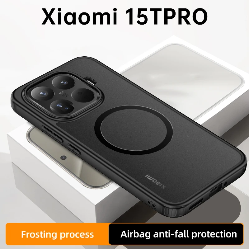 Voor Xiaomi MI 15T Pro Case Nieuwe Mode Frosted Ingebouwde Magnetische Anti-drop Cover Voor Xiaomi 15T schokbestendig Bumper Funda