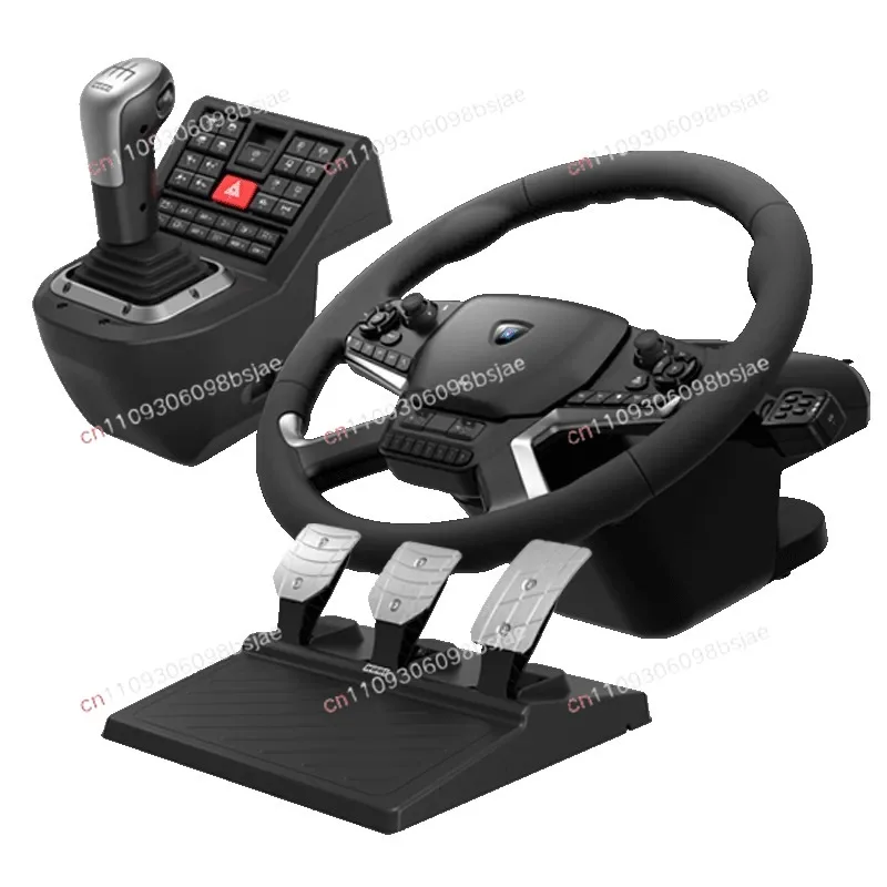 Suitable for Orca 2 game steering wheel, force feedback truck simulation steering wheel controller set steering wheel emulator