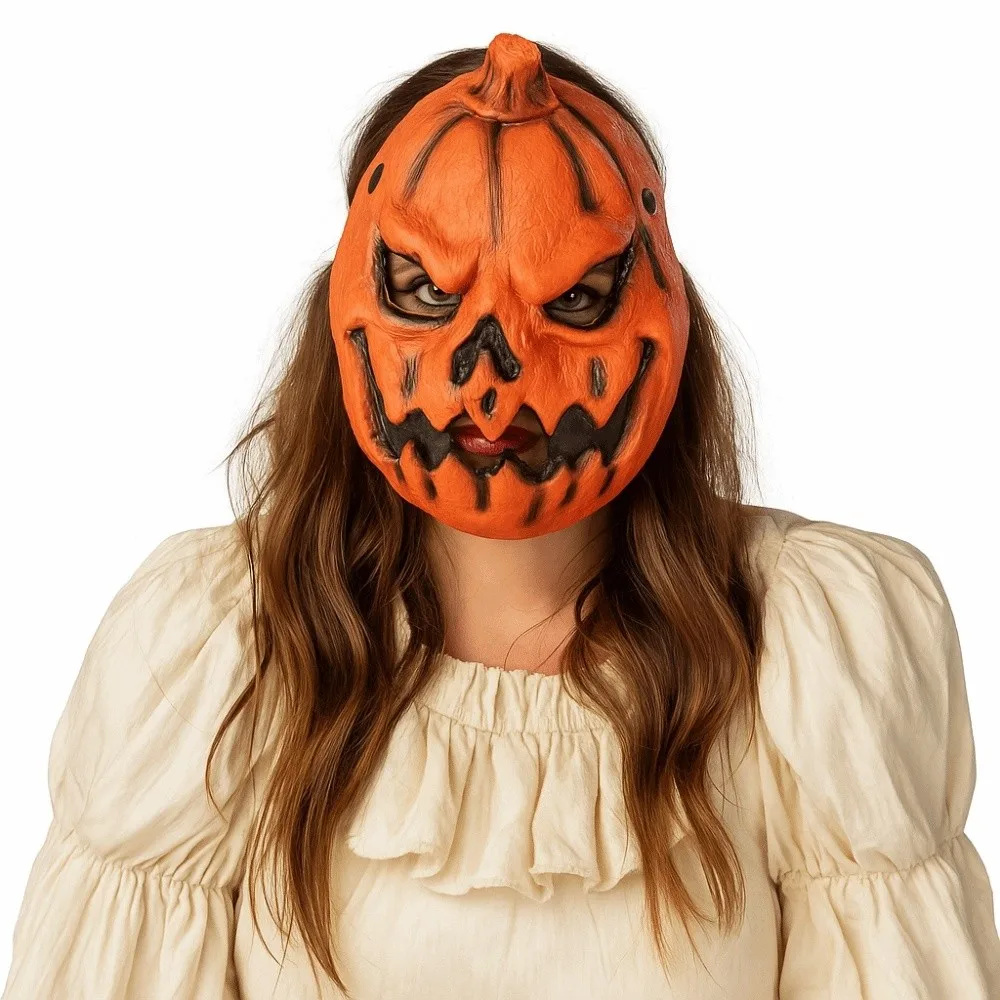 

3D Pumpkin Halloween Mask Creativity Realistic Halloween Cosplay Mask Elastic Strapy Unisex Full Face Mask