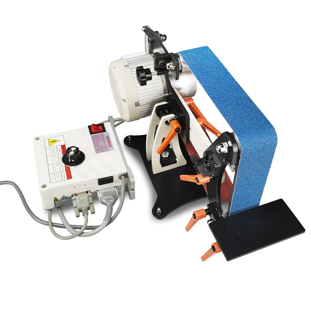 220V Electric Belt Sander Brushless Servo Motor Knife Sharpener Vertical Horizontal Polishing Grinding Machine 915x50MM 750W