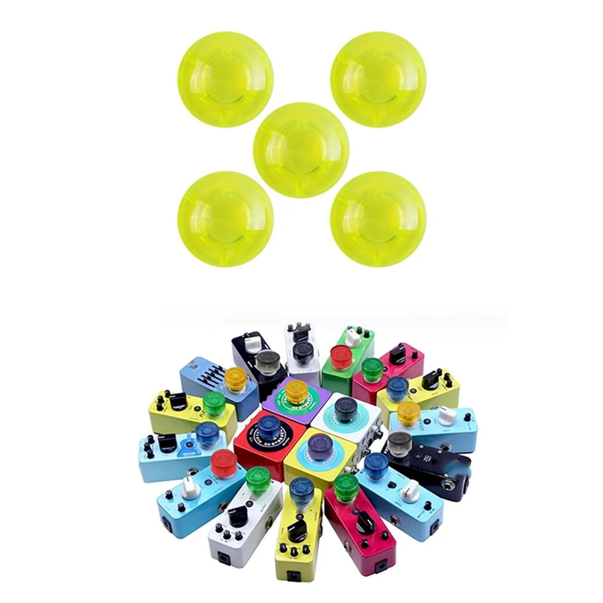 N17R 5개입 기타 이펙트 페달 풋스위치 커버 다채로운 색상의 기타 페달 풋스위치 커버