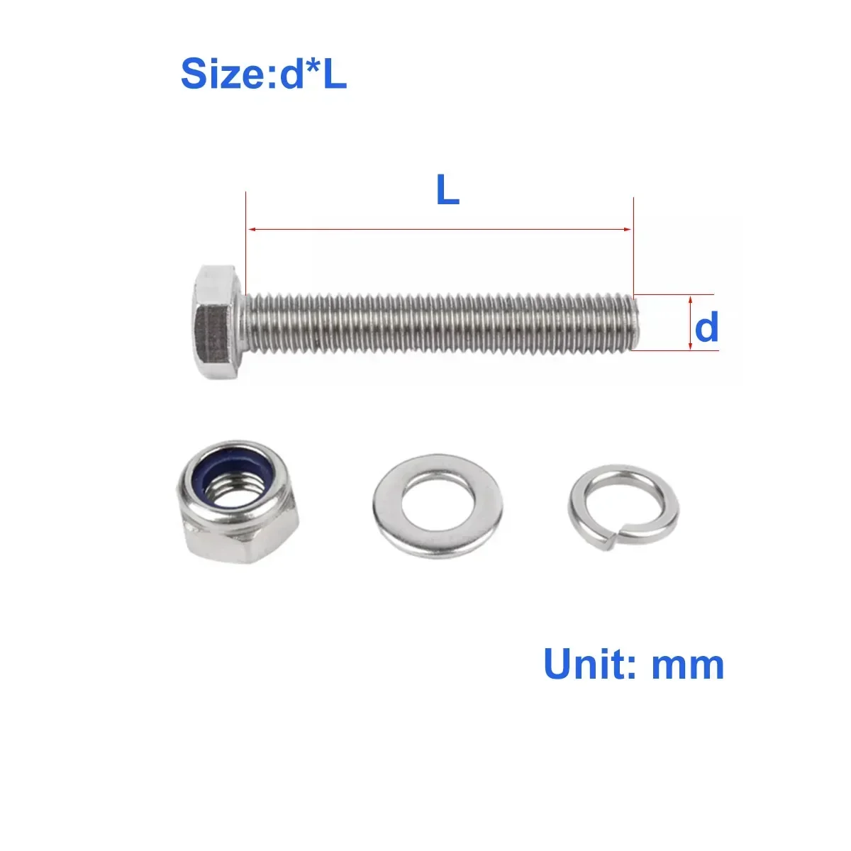 

304 Stainless Steel Outer Hexagonal Combination Nut Set/Locking Anti Loosening Screw Cap
