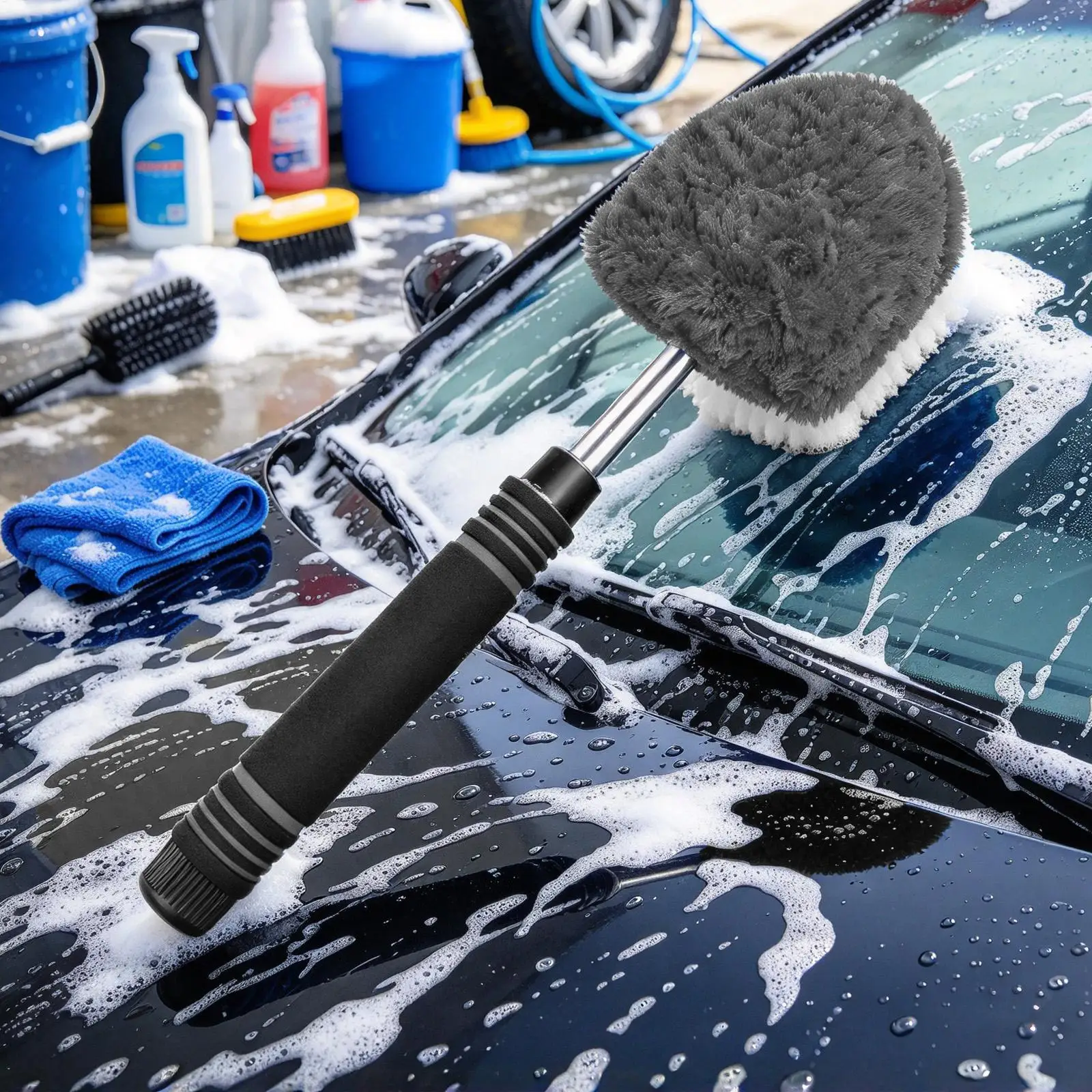 Windshield Cleaning Tool Absorbent Streak-Free Reusable Microfiber Truck Windshield Glass Dirt Wiper For Driveway Highway Street
