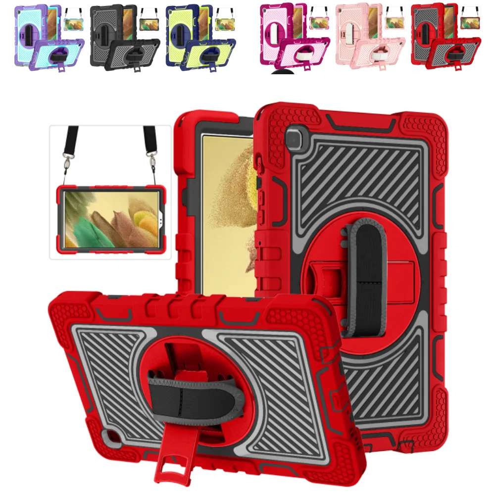 Heavy Duty Case for Samsung Galaxy Tab A7 Lite 8.7 inch SM-T220 T225 Shock Cover With Kickstand & Hand Strap & Shoulder Straps