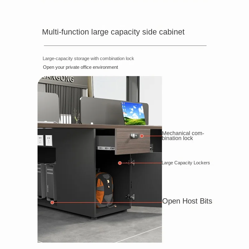 Moderne Executive Large Holz Schreibtisch Qualität Modular Design Büromöbel Für Mitarbeiter Workstation 4