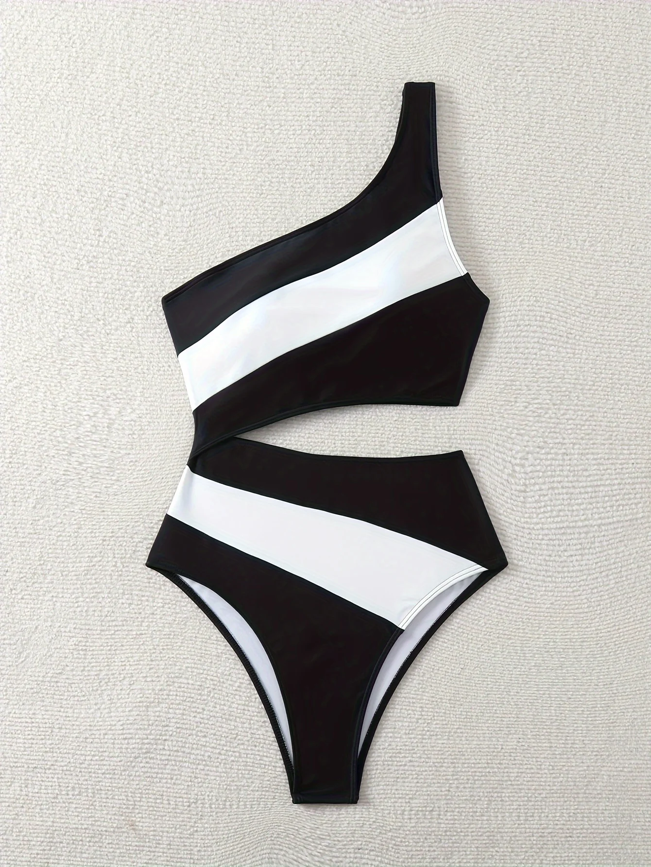 

Bikini solid color patchwork with high-end design sense seaside summer surfing