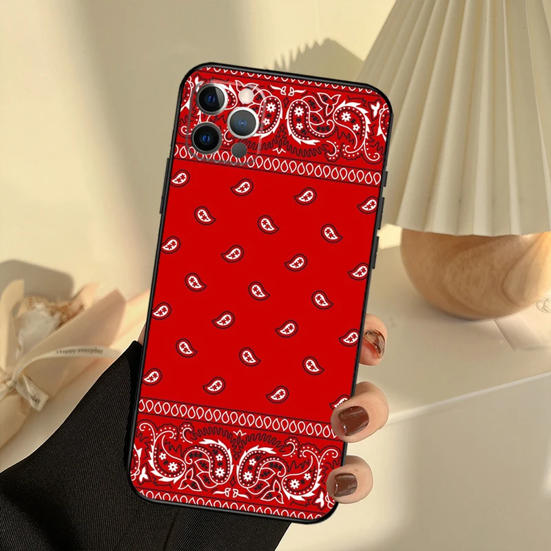 Royal Bandana Paisley Case For iPhone 11 12 13 14 15 16 Pro Max Cover For iPhone 13 12 Mini XR X XS Max Plus