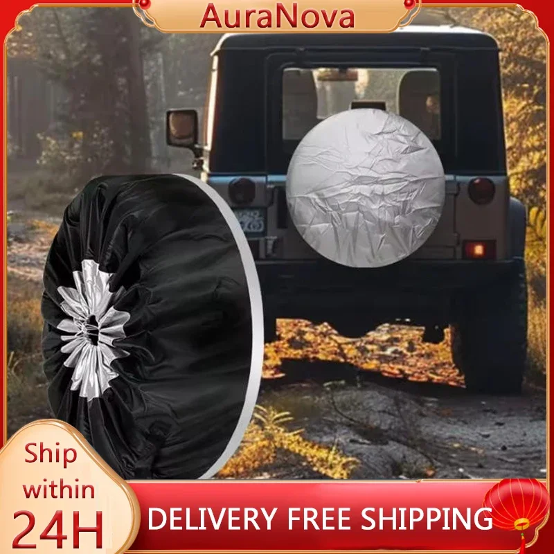 

Чехол для автомобильного запасного колеса Пыленепроницаемый, но не устойчивый к пятнам чехол для покрышки Защитный чехол для снежного колеса Полиэстеровая сумка для хранения тафты