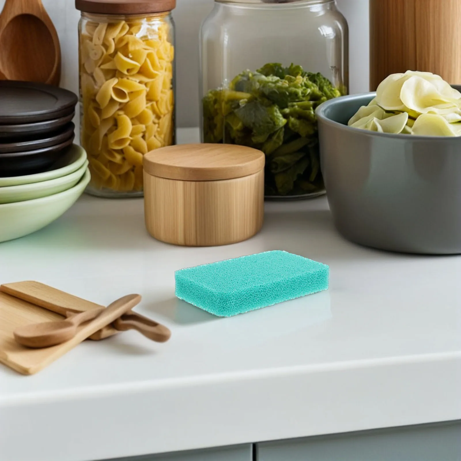 

10pcs Silicone Cleaning Sponge Kitchen Scrubbers Dishwashing Fruit Non Stick Oil High Density Sponges Multicolor Powerful