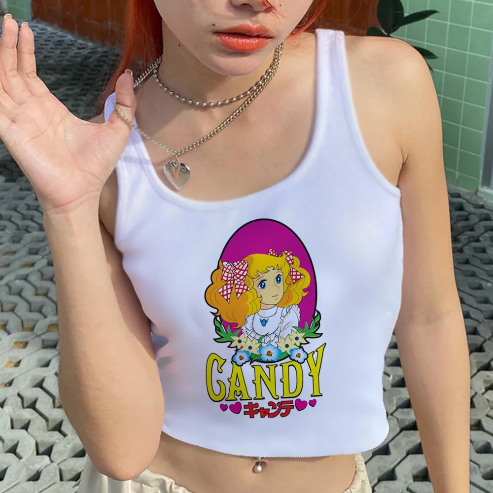 Candy Candy 2000s cyber y2k gothic  crop top Woman aesthetic vintage goth cyber y2k tshirt t-shirts