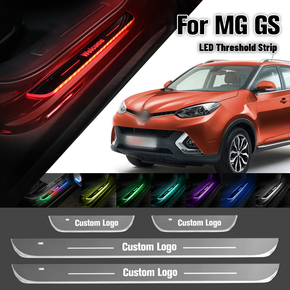 

For MGGS MG GS 2015-2019 Car Door Sill Light Customized Logo LED 2016 2017 2018 Welcome Threshold Pedal Lamp Accessories