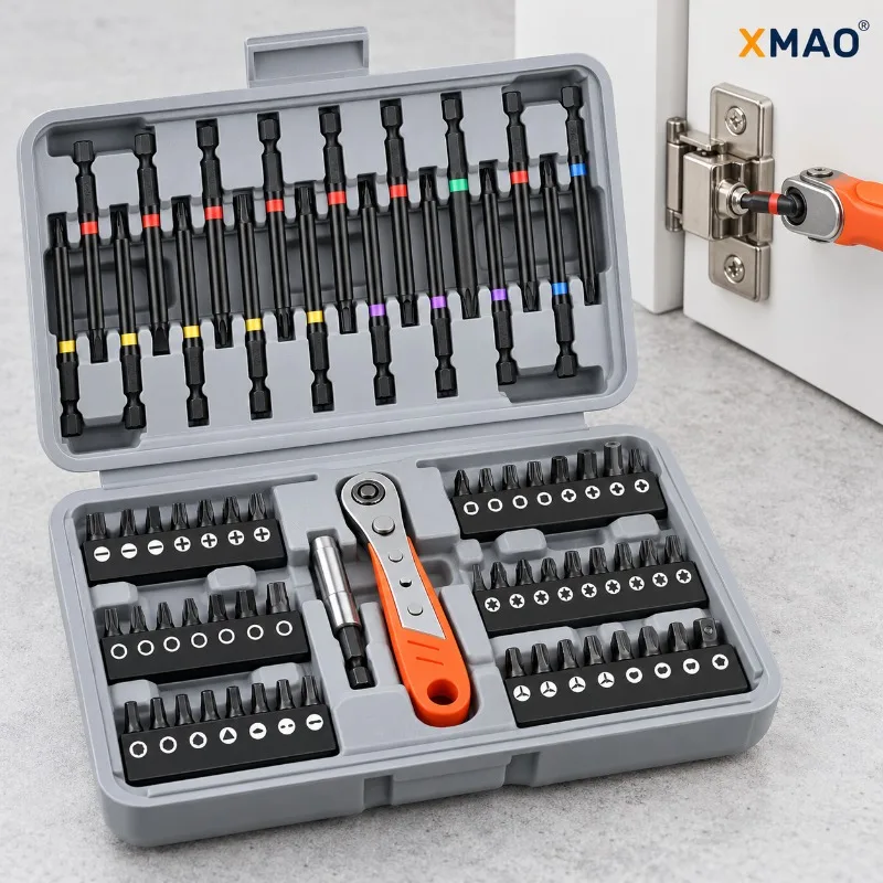 XMAO 36-Piece Screwdriver Bit Set, 1/4 Inch Hex Shank Long Bits with Phillips Slotted Star Hex Triangle Tips and Storage Case
