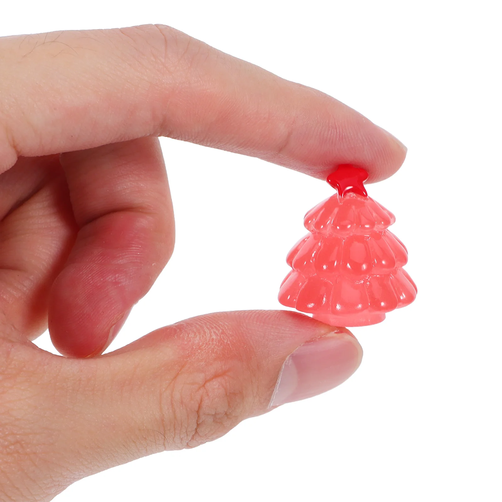 

21pcs Mini Christmas Tree Glowing Resin Tiny Figurines For Holiday Micro Landscape Tabletop Decoration Luminous Night Light