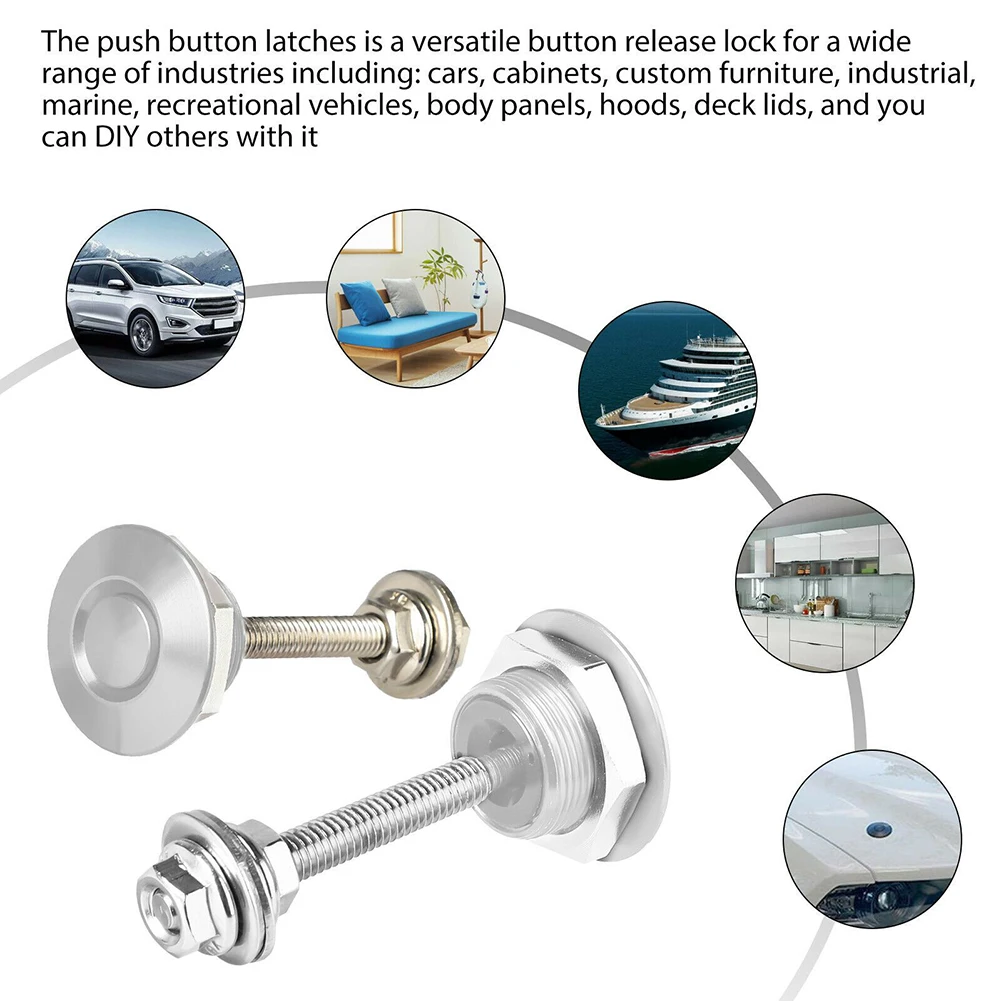 

Lock Clip Push Button Quick Release Make Your Car More Stylish. Silver Car Clip Aluminum Alloy Stainless Steel