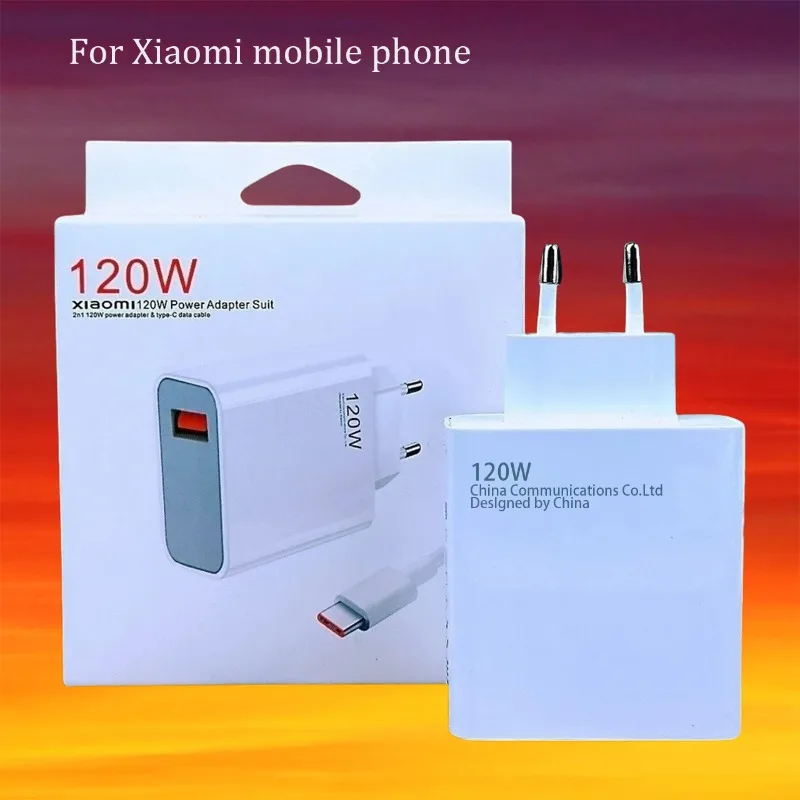 Xiaomi Charger Turbo Fast Charge 120W EU Hypercharge Gan Adapter For Redmi Note 11 12 13 Pro Plus 5G Mi 14 13 13T Cable