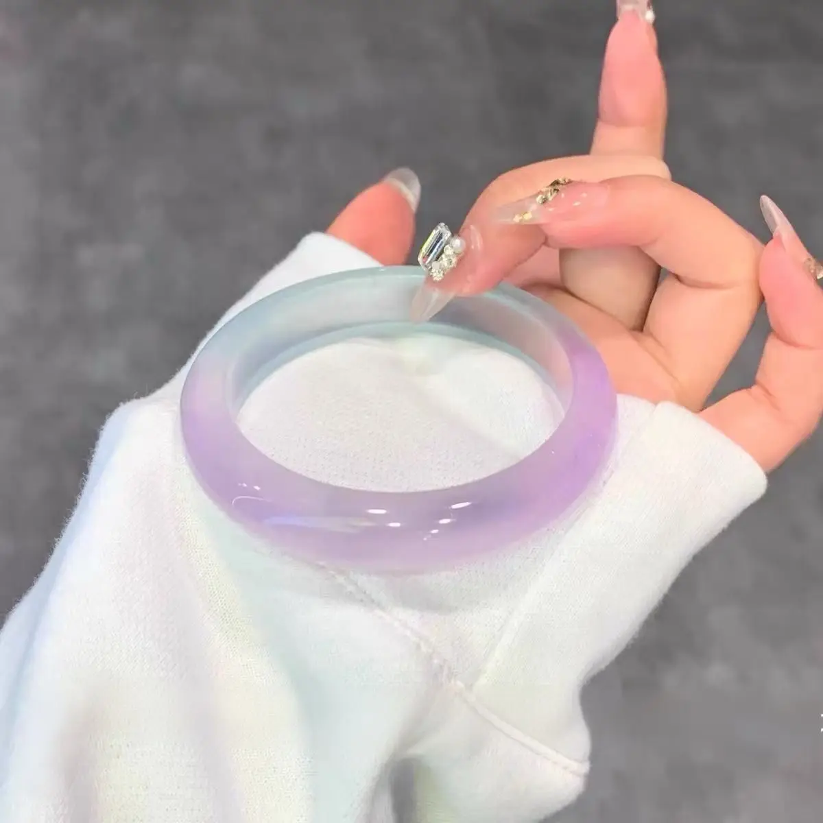 

Jade bracelet women's jade women's promotion ice seed spring color chalcedony jadeite
