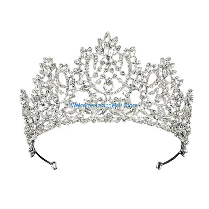 

X4YC Shimmering Crystal Headband Wedding Gowns Headpiece Crownpiece for Formal Event