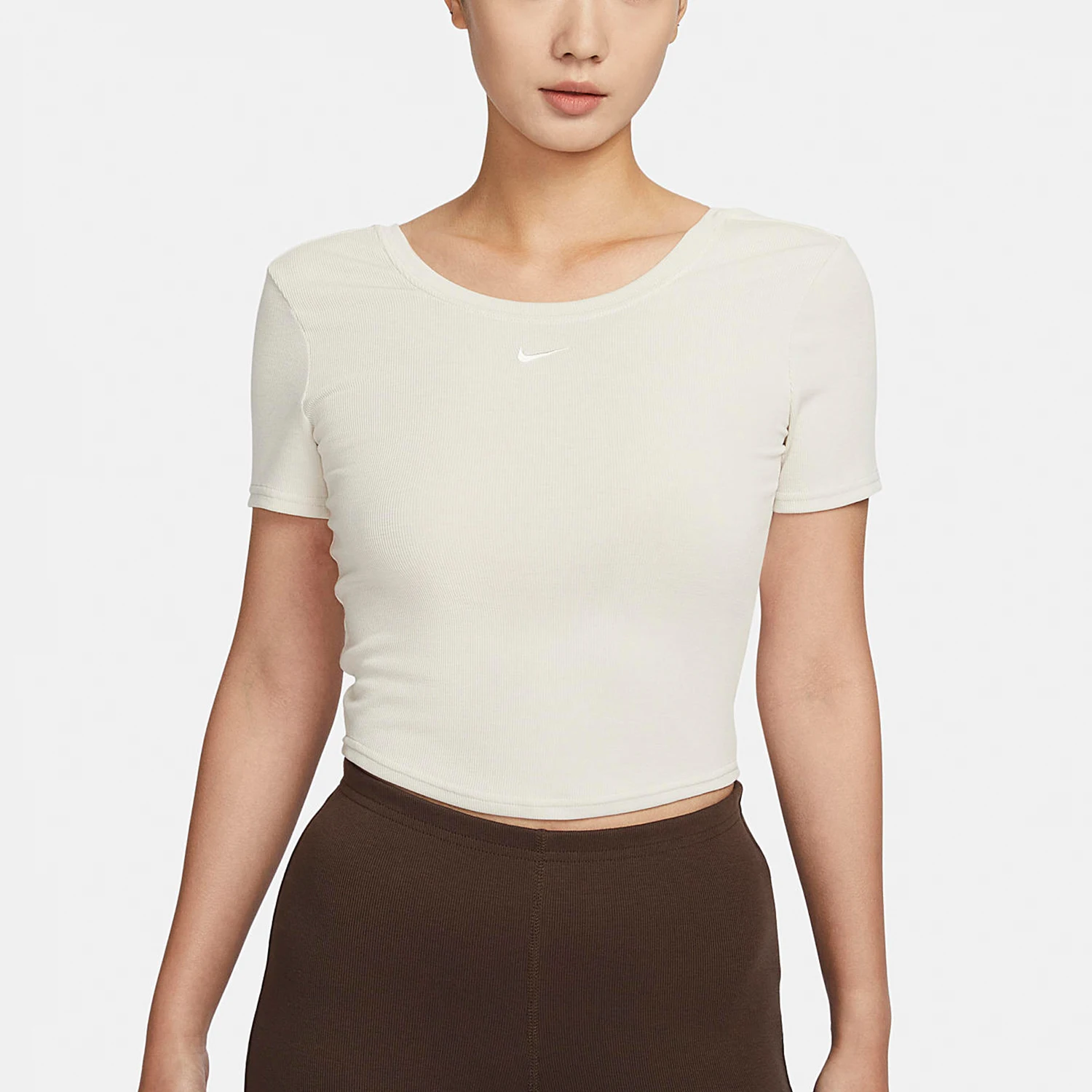 

Nike genuine 2024 New Women's Knitted Round Neck Slim Fit Short Sleeve T-Shirt FN3665-104