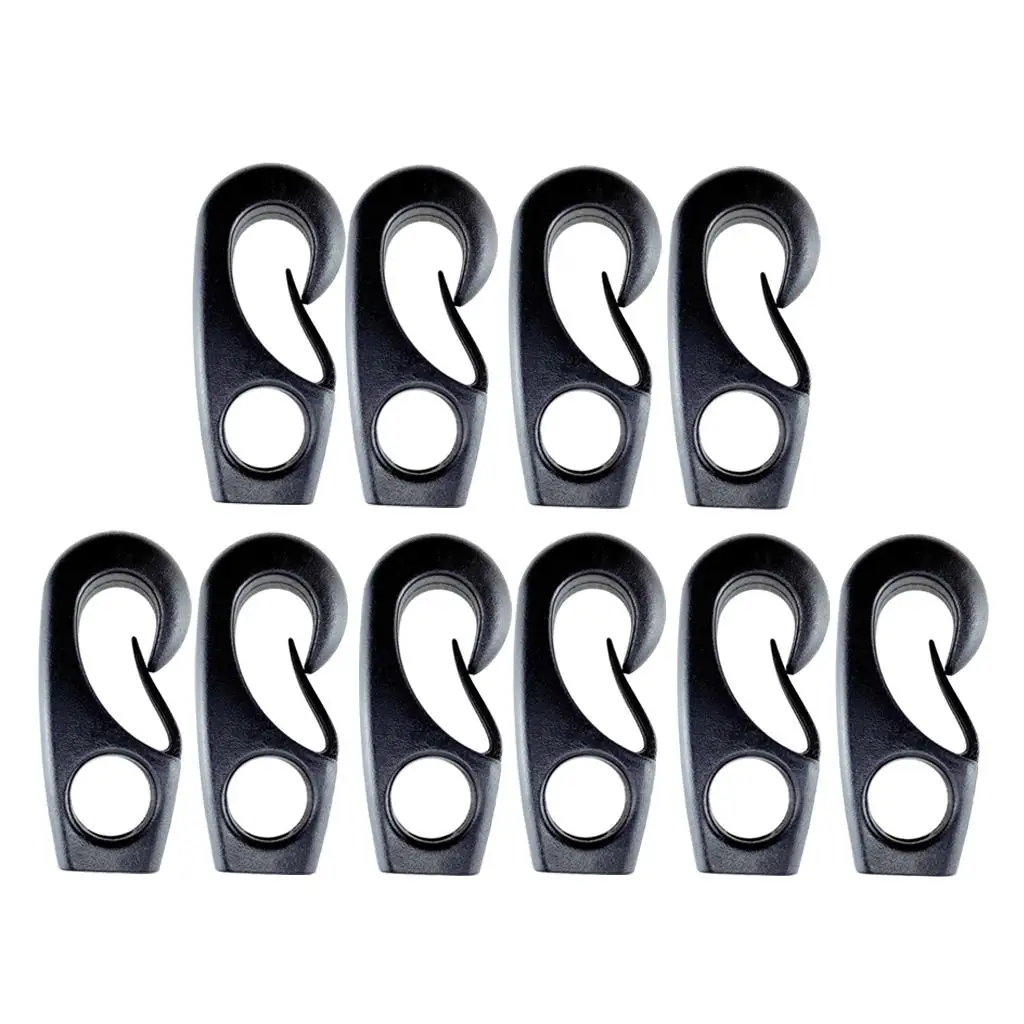 Shock Cord Nylon Hooks Heavy Duty 55mm Kayak Bungee Hook Plastic Cord Holder for Canoe Camping