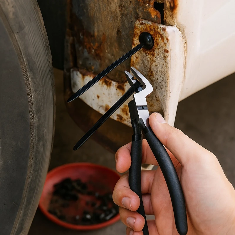 Cable tie buckle fixed through the core nail cable tie buckle mudguard fender inner lining trunk buckle